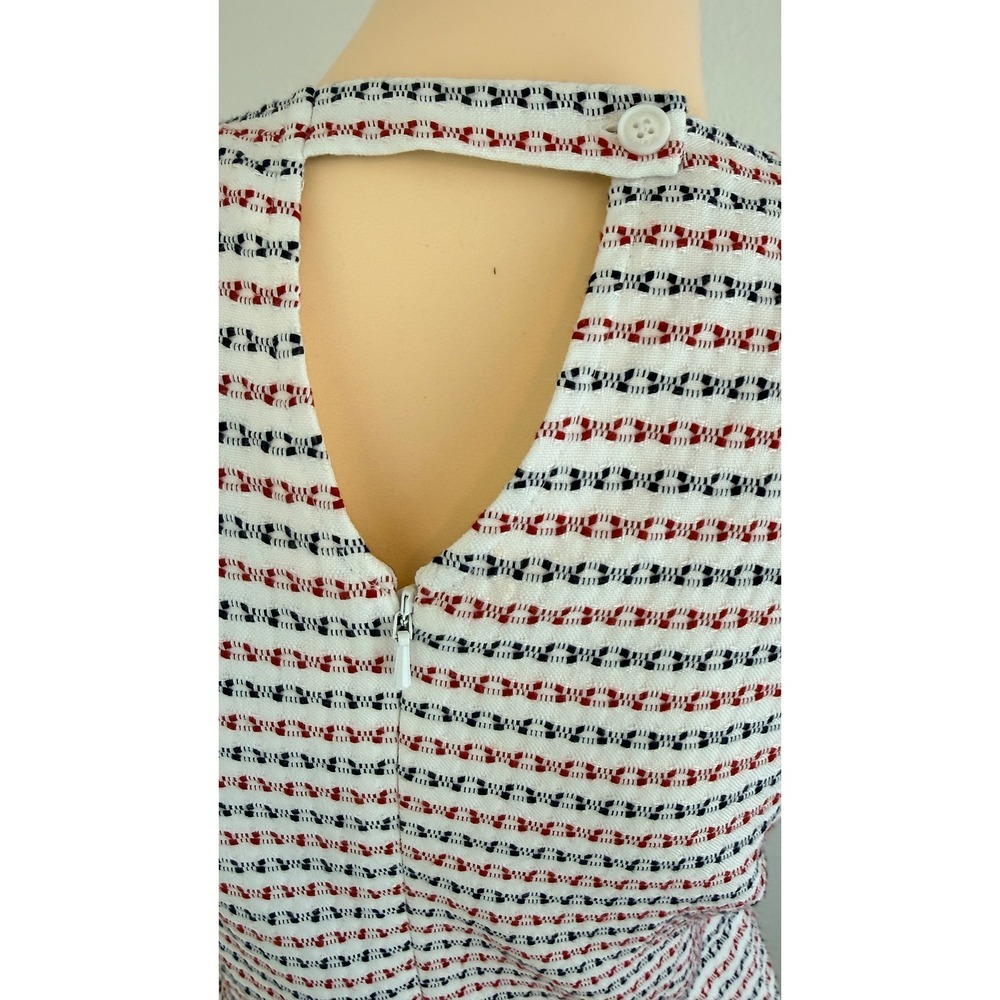 Preppy Mod Brooks Brothers White Red Blue Tweed Sleeveless Shift Dress Size 0 - Picture 5 of 11